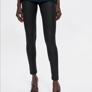 Zara Faux Snakeskin Leggings